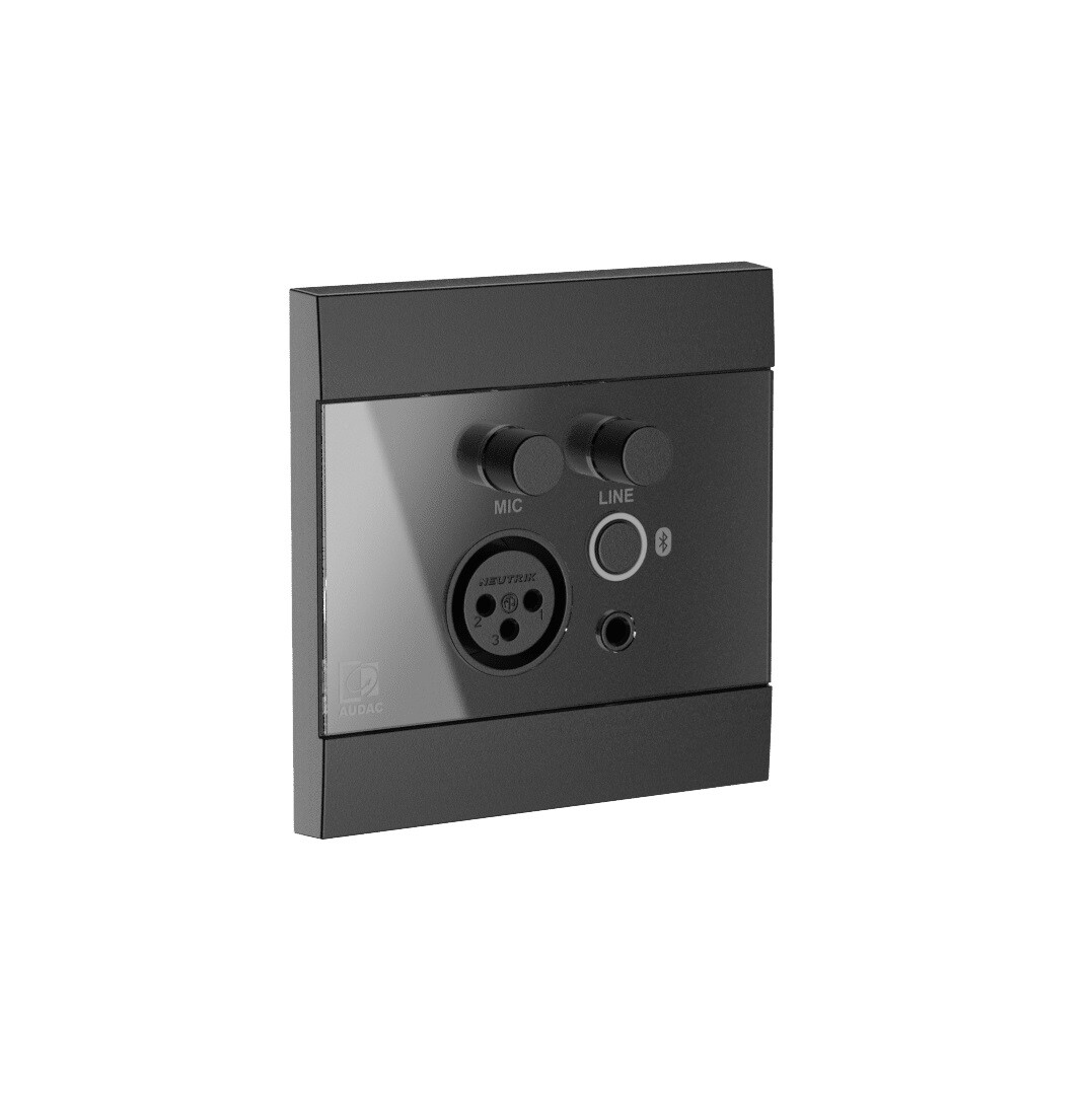 AUDAC-WP225-Universelles-Wandbedienfeld-mit-Mikrofon-Line-Eingang-Bluetooth-Empfanger-schwarz
