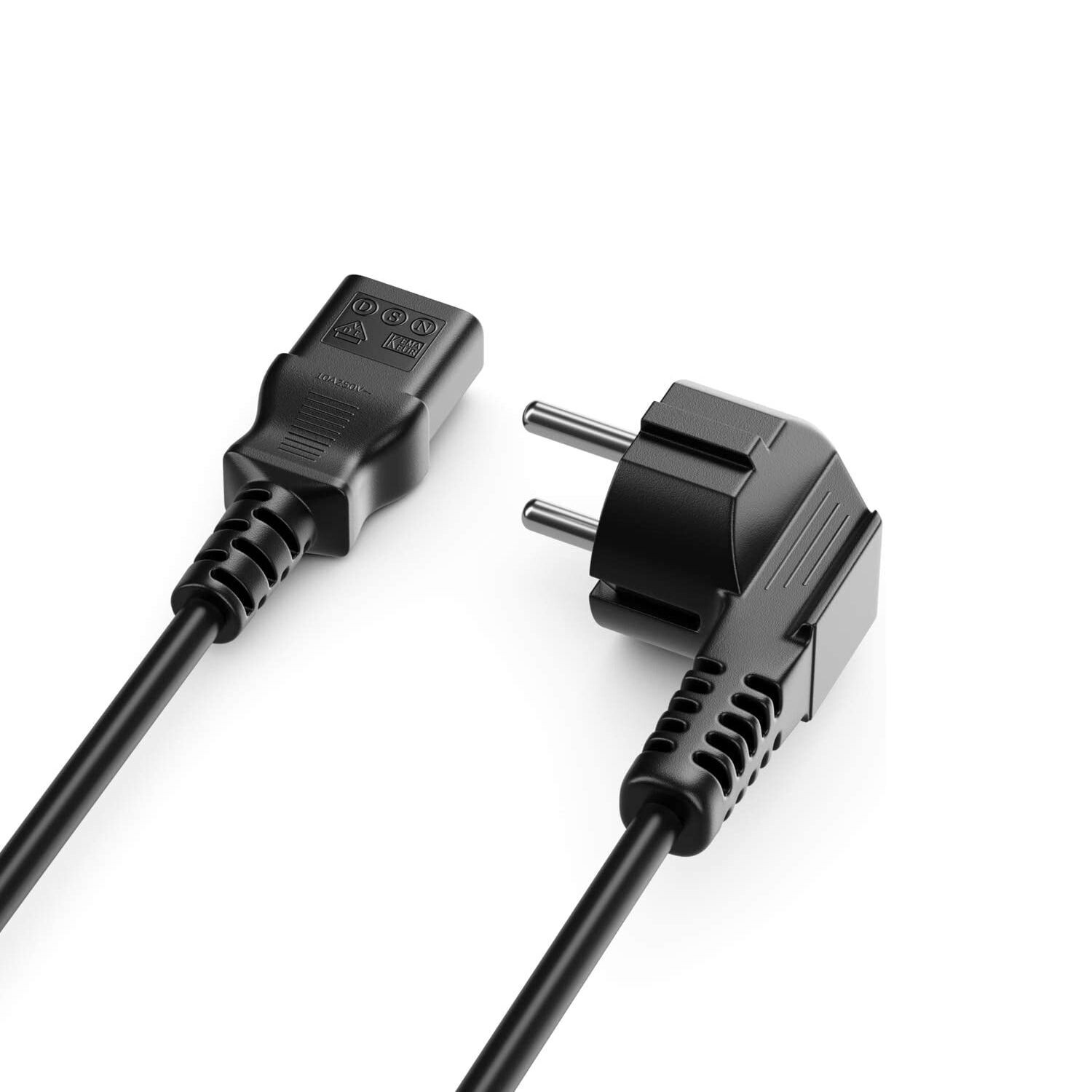 Purelink-IQ-NK2000-050S-Netzkabel-5m-Schutzkontakt-Stecker-90-auf-IEC-Buchse-C13-gerade