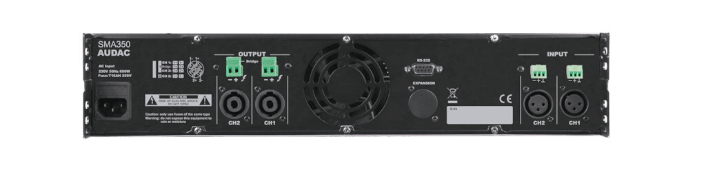 Audac-SMA350-Class-D-Verstarker-WaveDynamicsTM-DSP-2x350W-4Ohm-bruckbar-LCD-Display-USB-RS232-19-2HE