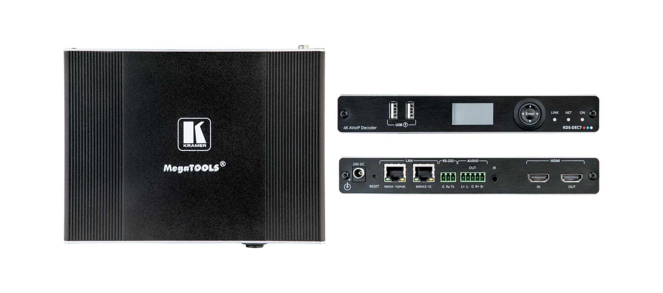 Kramer-KDS-DEC7-AVoIP-Decoder-fur-4K60-4-2-0-HDMI-HDR10-uber-Gigabit-Ethernet