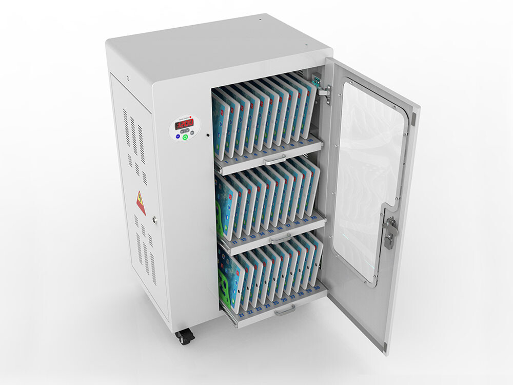 Good-Connections-R-ANTARES-T30S-Tablet-Ladewagen-UV-C-Desinfektion-Sync-Funktion-grau