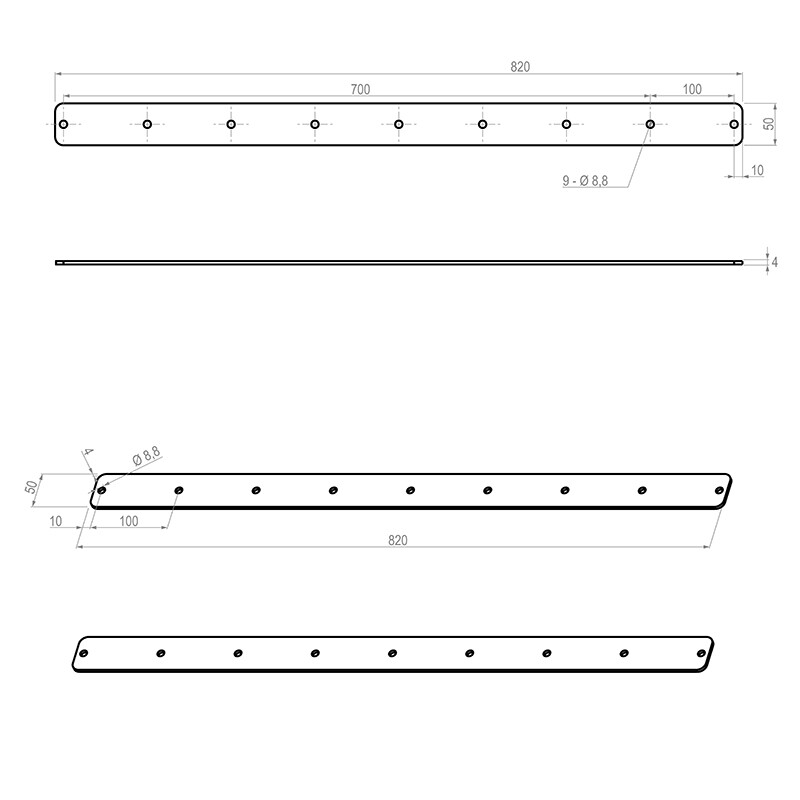 Hagor-adapter-max-800mm-incl-gaten-elke-100mm-2-delige-set