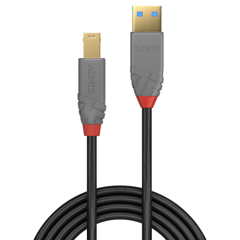 Lindy-5m-USB-3-2-Typ-A-an-B-Kabel-USB-Typ-A-Stecker-an-B-Stecker-5GBit-s-Anthra-Line
