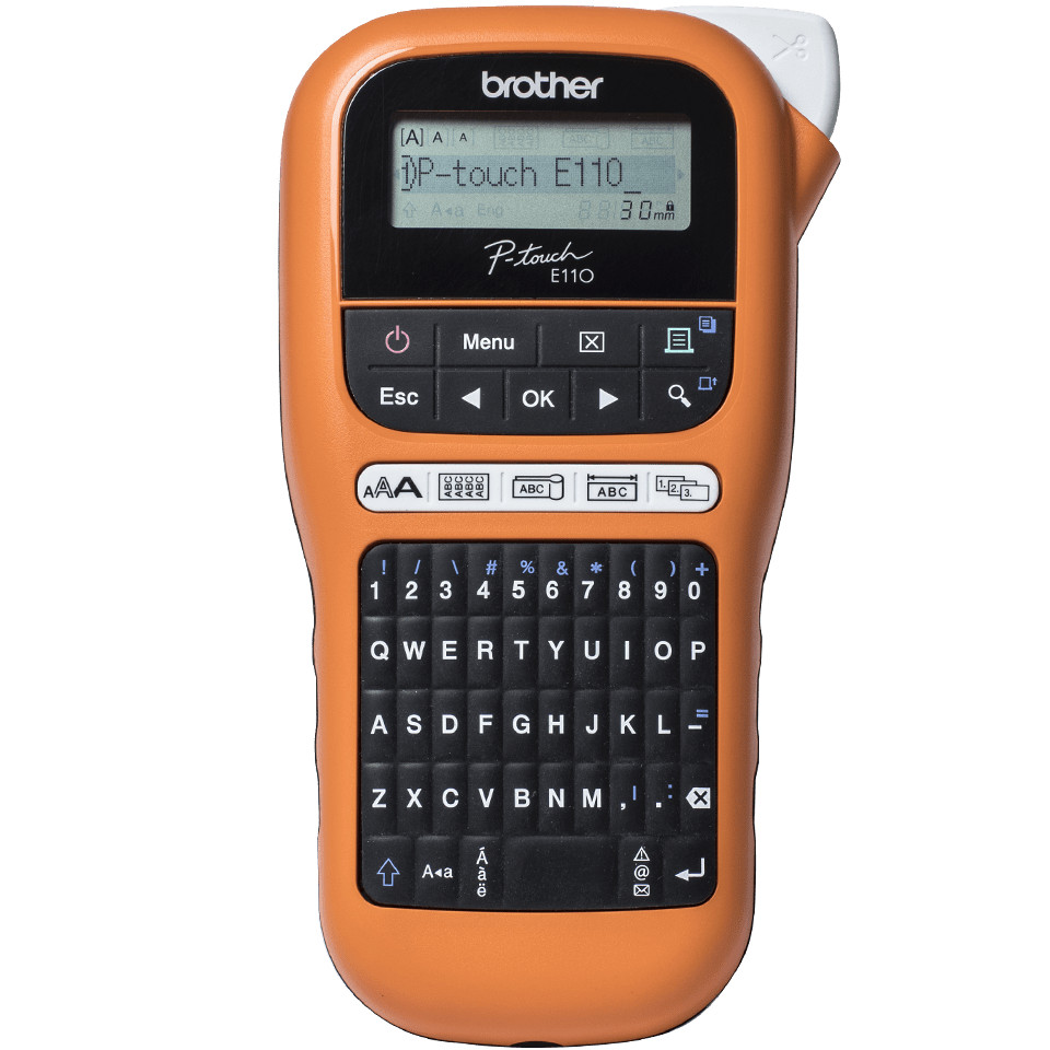Brother-P-touch-PT-E110VP-Industrielles-Beschriftungsgerat-mit-Netzadapter-Hartschalenkoffer