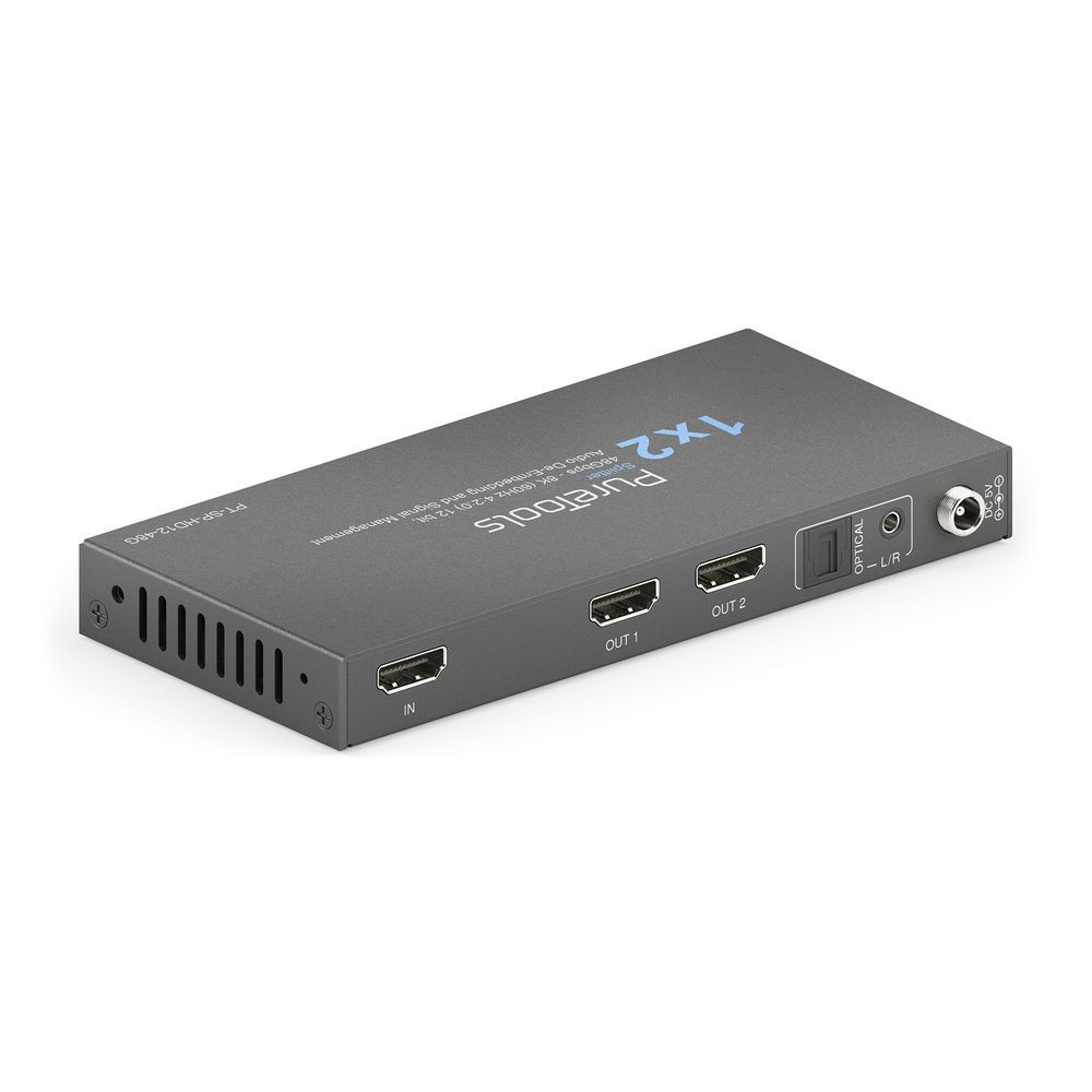 Purelink-PureTools-1x2-HDMI2-1-splitter-48Gbps-8K-60Hz-4-2-0-12-bit-Audio-De-Embedding-en-Signaalbeheer