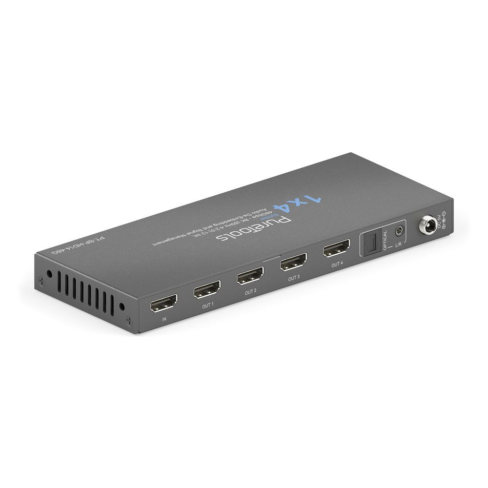 Purelink-PureTools-1x4-HDMI2-1-splitter-48Gbps-8K-60Hz-4-2-0-12-bit-Audio-De-Embedding-en-Signaalbeheer