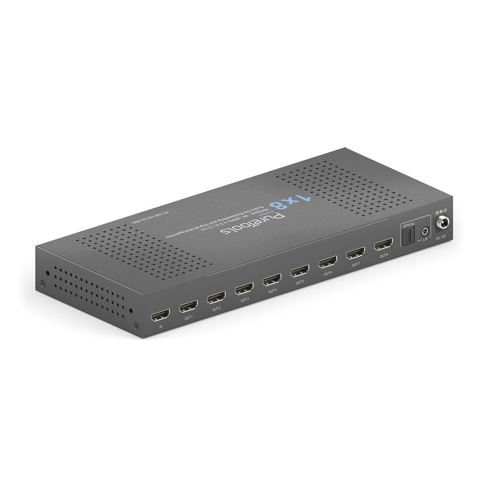 Purelink-PureTools-1x8-HDMI2-1-splitter-48Gbps-8K-60Hz-4-2-0-12-bit-Audio-De-Embedding-en-Signaalbeheer