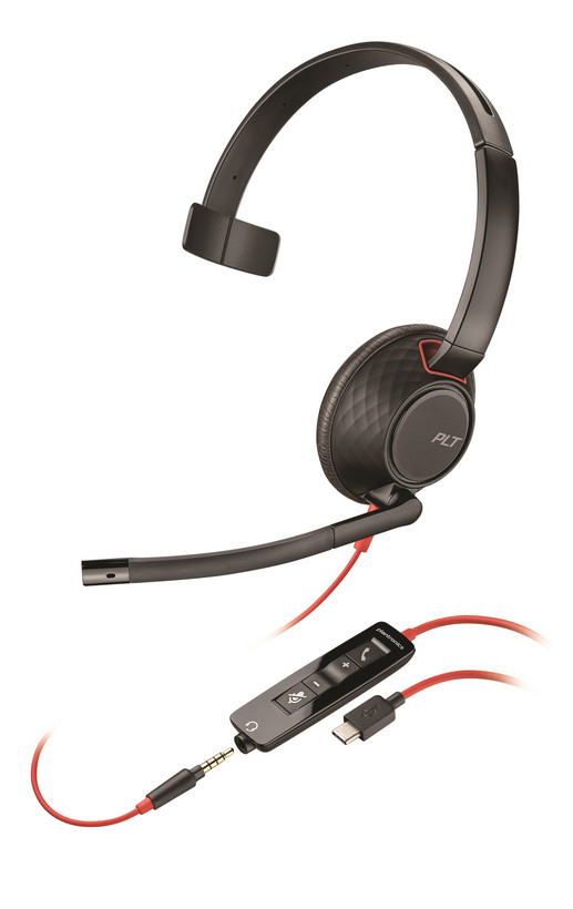 Poly-Blackwire-5210-C5210-USB-A-Schnurgebundenes-Mono-Headset-mit-USB-A