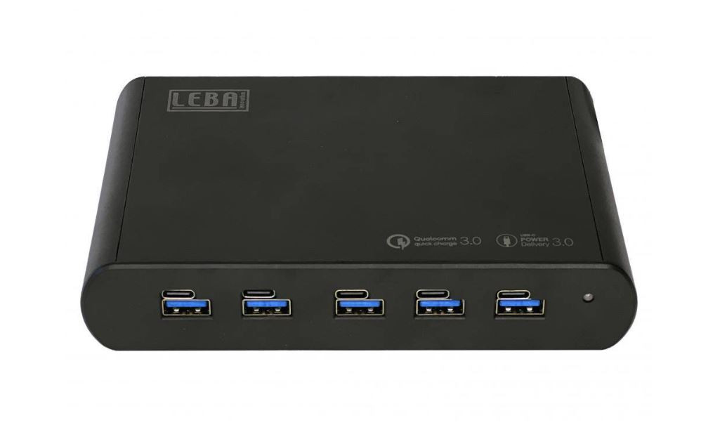 LEBA-NoteCharge-5-oplader-hub-USB-A-USB-C