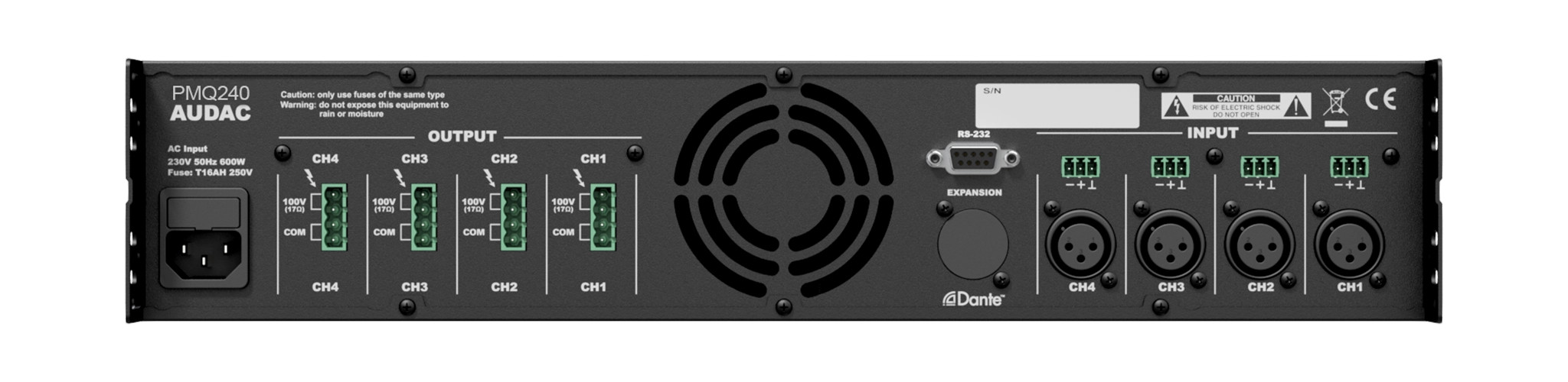 Audac-PMQ240-WaveDynamicsTM-Vierkanal-Leistungsverstarker-70-100-V