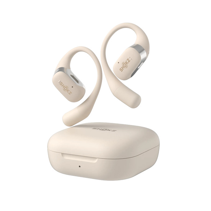 SHOKZ-OpenFit-Open-Ear-Design-Bluetooth-Kopfhorer-mit-28-Stunden-Wiedergabezeit-Farbe-Beige