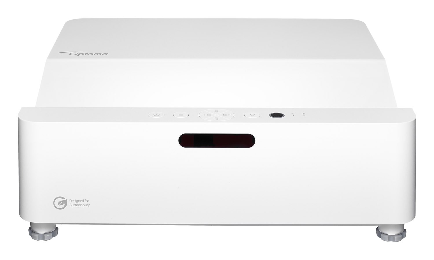 Optoma-ZW410UST-4K-Ultrakurzdistanz-Beamer-mit-4000-Lumen-und-kompaktem-Design-fur-Prasentationen-auf-kleinstem-Raum-Demoware-Platin