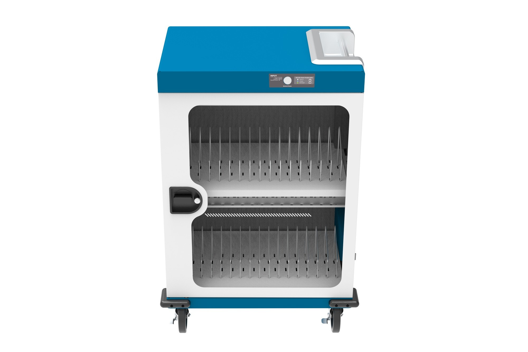GEMMA-T32C-Ladewagen-fur-32-Gerate-USB-C-18W-pro-Port-weiss-blau