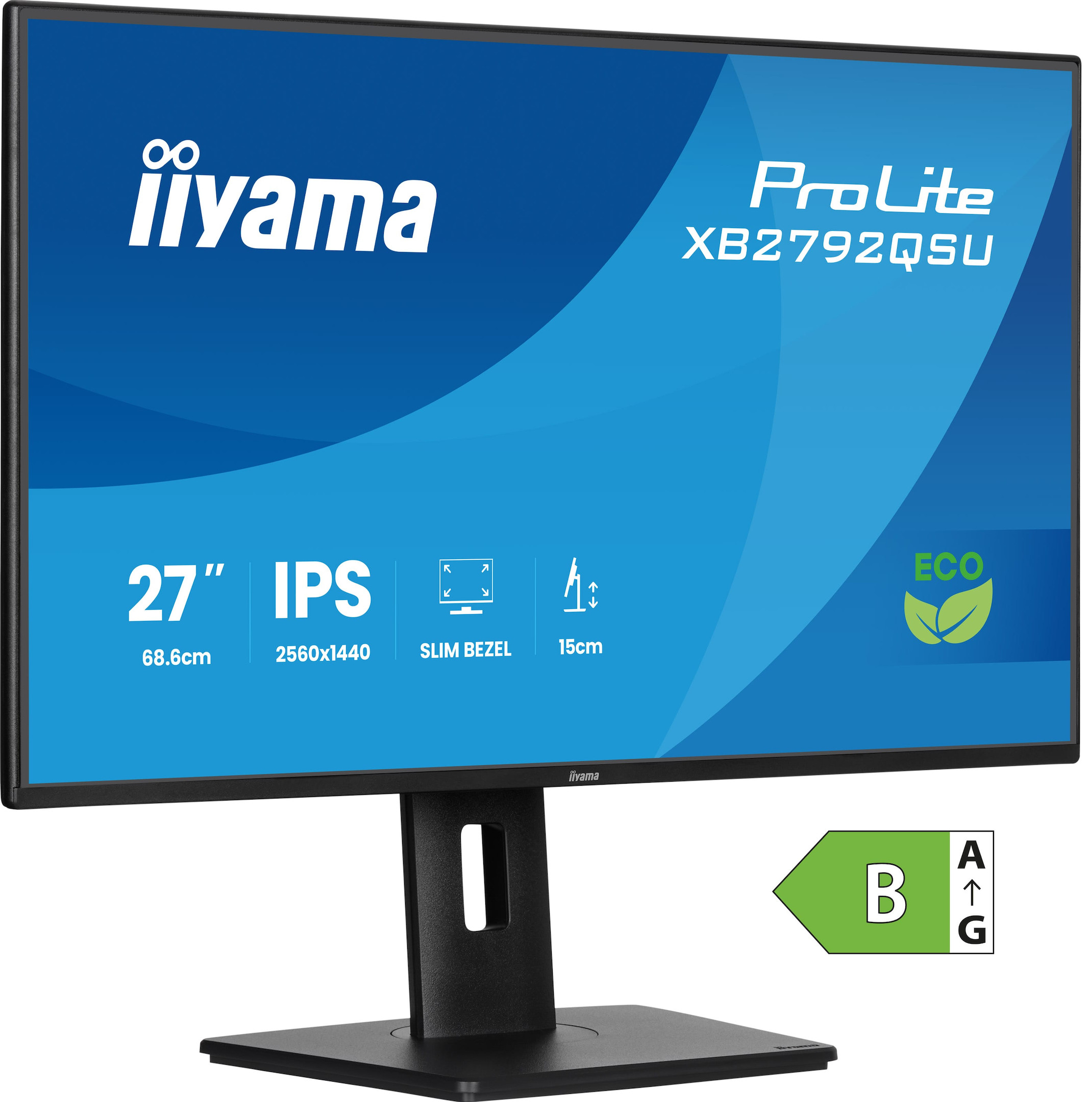 iiyama-ProLite-XB2792QSU-B1-27-Monitor-mit-IPS-Panel-Technologie-QHD-Auflosung-hohenverstellbarem-Standfuss-und-Energieeffizienzklasse-B