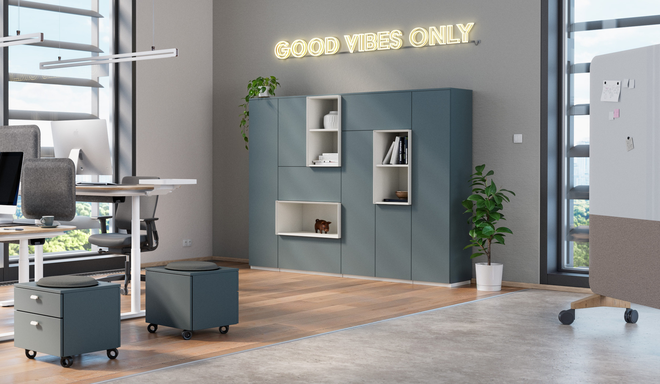 REISS-Subero-R-Stauraumkombination-mit-Regal-mit-Push-to-Open-Funktion-und-Metallauskleidung-in-Grauweiss-fur-moderne-Arbeitsplatzkonzepte