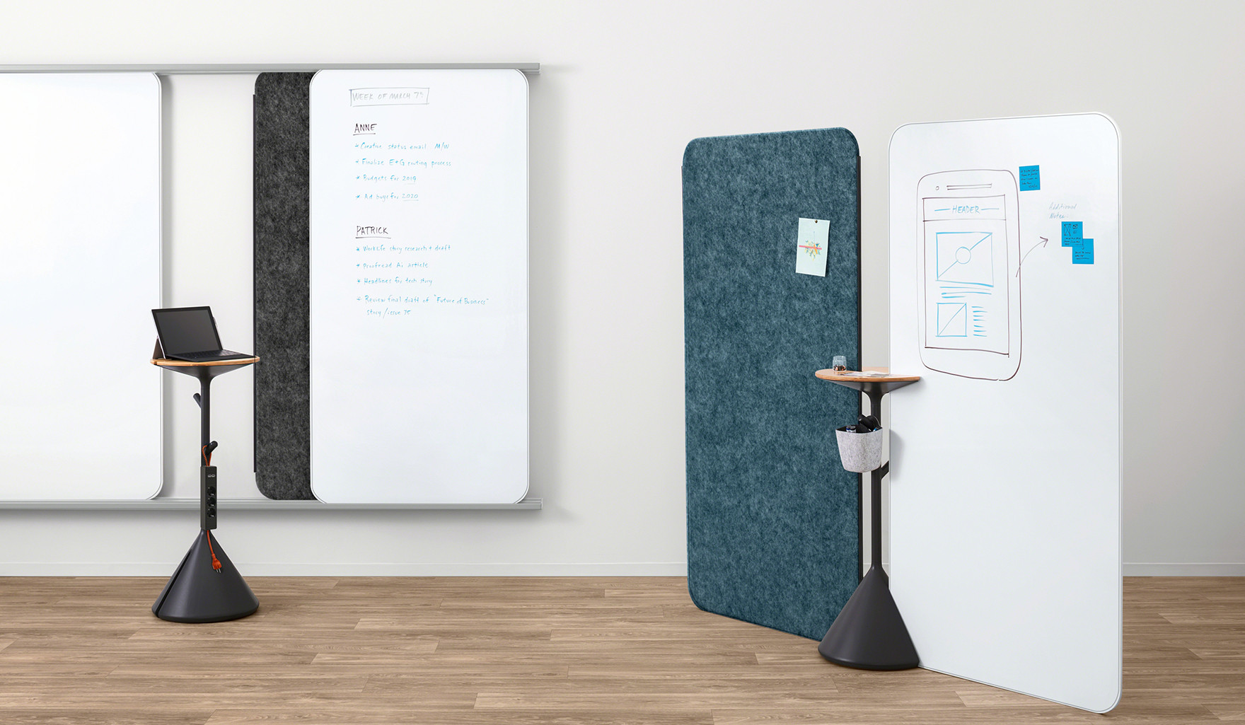 Steelcase Flex Whiteboards 4er Set beidseitig beschreibbar für agile Zusammenarbeit Steelcase-Flex-Whiteboards-4er-Set-beidseitig-beschreibbar-fur-agile-Zusammenarbeit