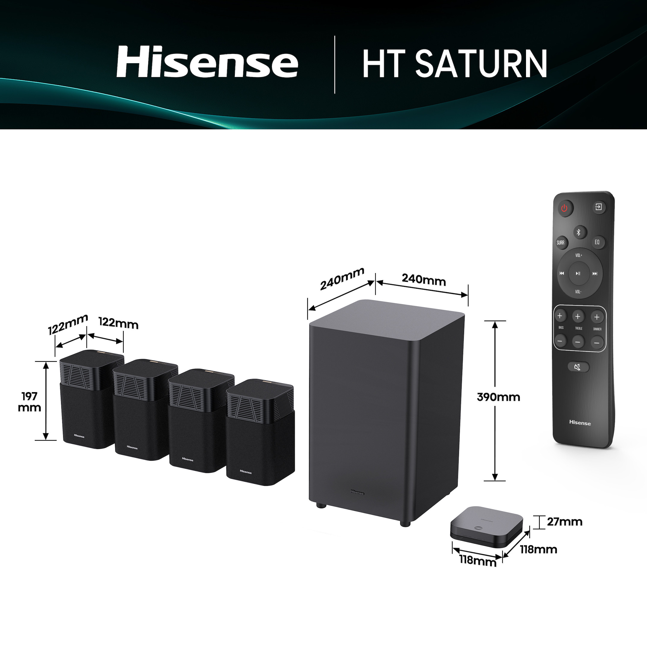 Hisense-HT-Saturn-4-1-2-Kanal-drahtloses-Heimkino-Lautsprecher-System-fur-kinoreifen-3D-Sound-zuhause-Demoware