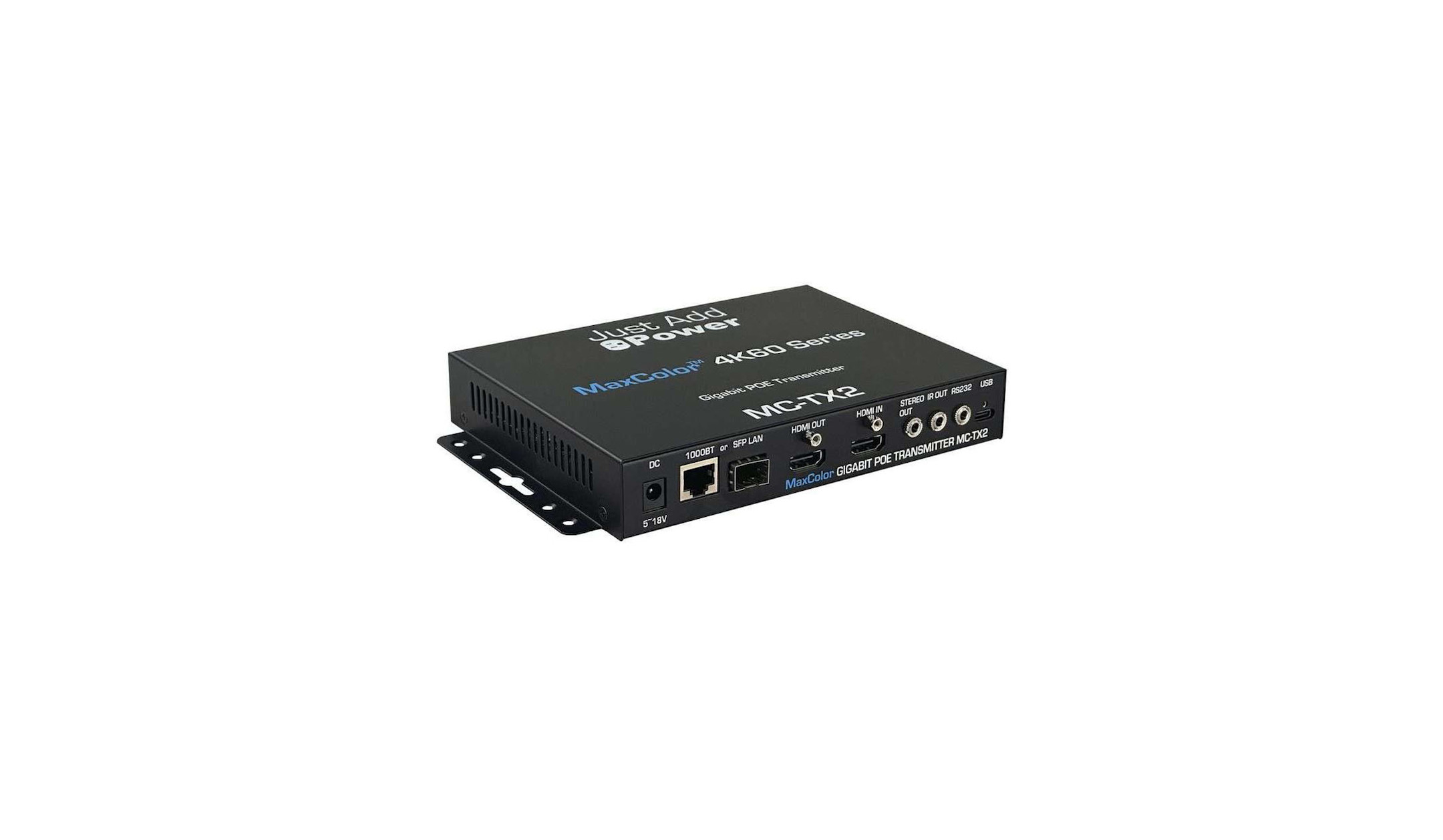 JustAddPower-JP-MC-TX2-MaxColor-2-4K60-encoder-met-SFP-USB-C-ARC-en-HDMI-OUT
