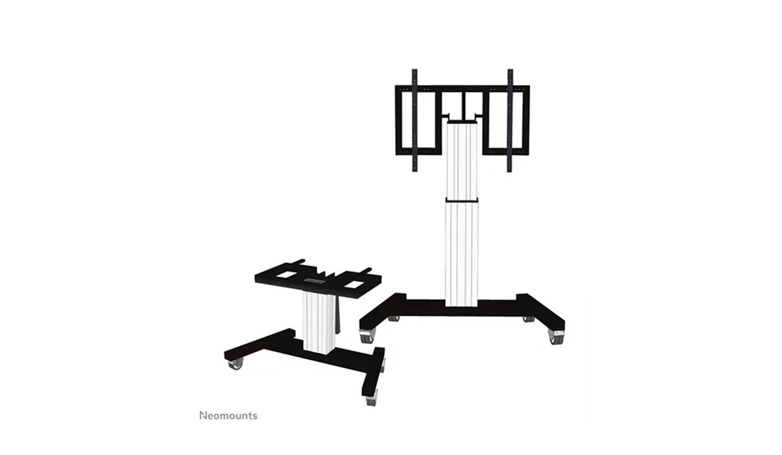 Neomounts-Plasma-M2500T-Trolley-met-gemotoriseerde-hoogteverstelling-voor-42-100-inch-beeldschermen-in-zilverkleur