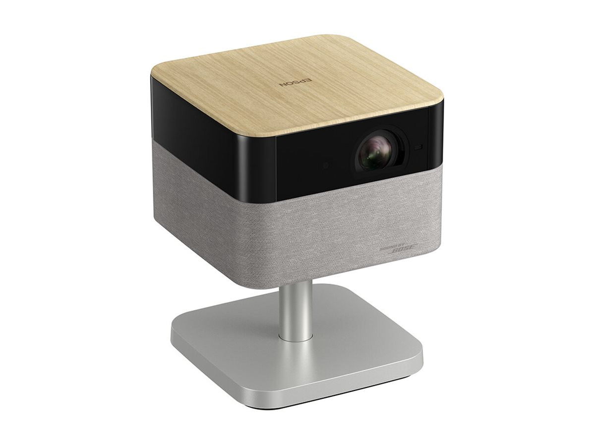 Epson-Lifestudio-Flex-EF-72-tragbarer-4K-Smart-Projektor-mit-Sound-by-Bose-Google-TV-und-verstellbarem-Stand-Eiche-Demoware-Platin