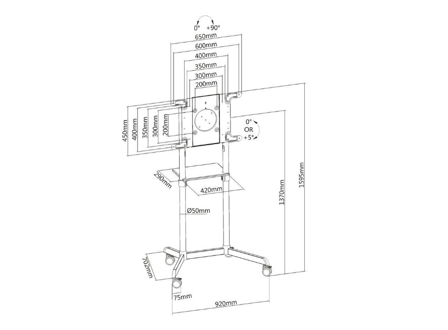 PureLink-PM-CART-80W-PureMounts-veelzijdige-tv-standaard-met-kantel-draai-en-zwenkfuncties-voor-schermen-van-37-80-inch