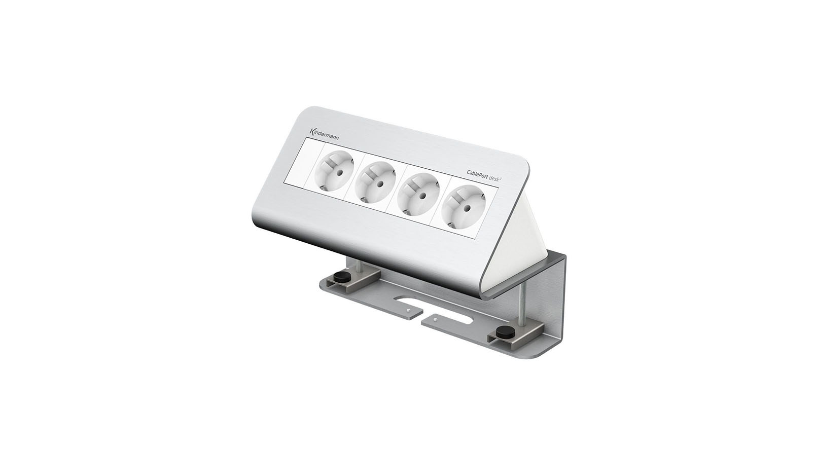 Kindermann-CablePort-desk2-4-fach-4-x-Strom-Alu