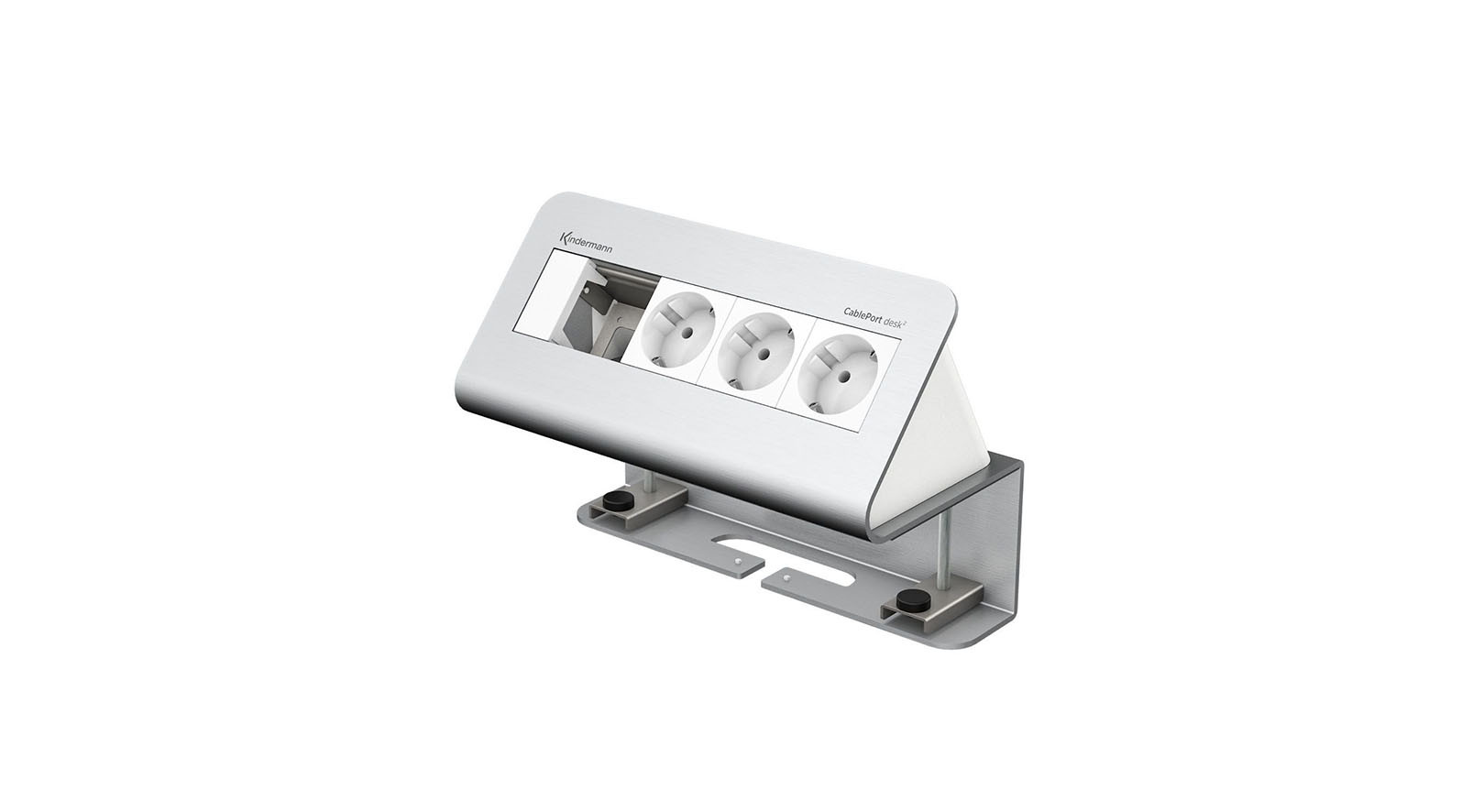 Kindermann-CablePort-desk2-4-fach-3-x-Strom-Alu