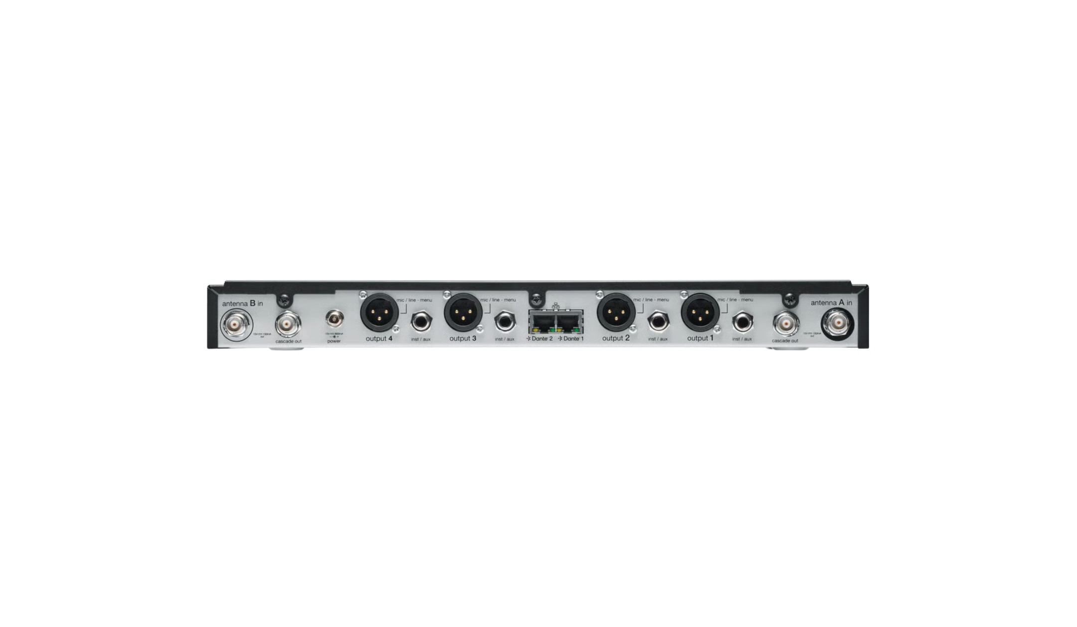 Shure-SLXD4QDAN-4-Kanal-Empfanger-mit-Dante-Audio-Frequenzband-S50