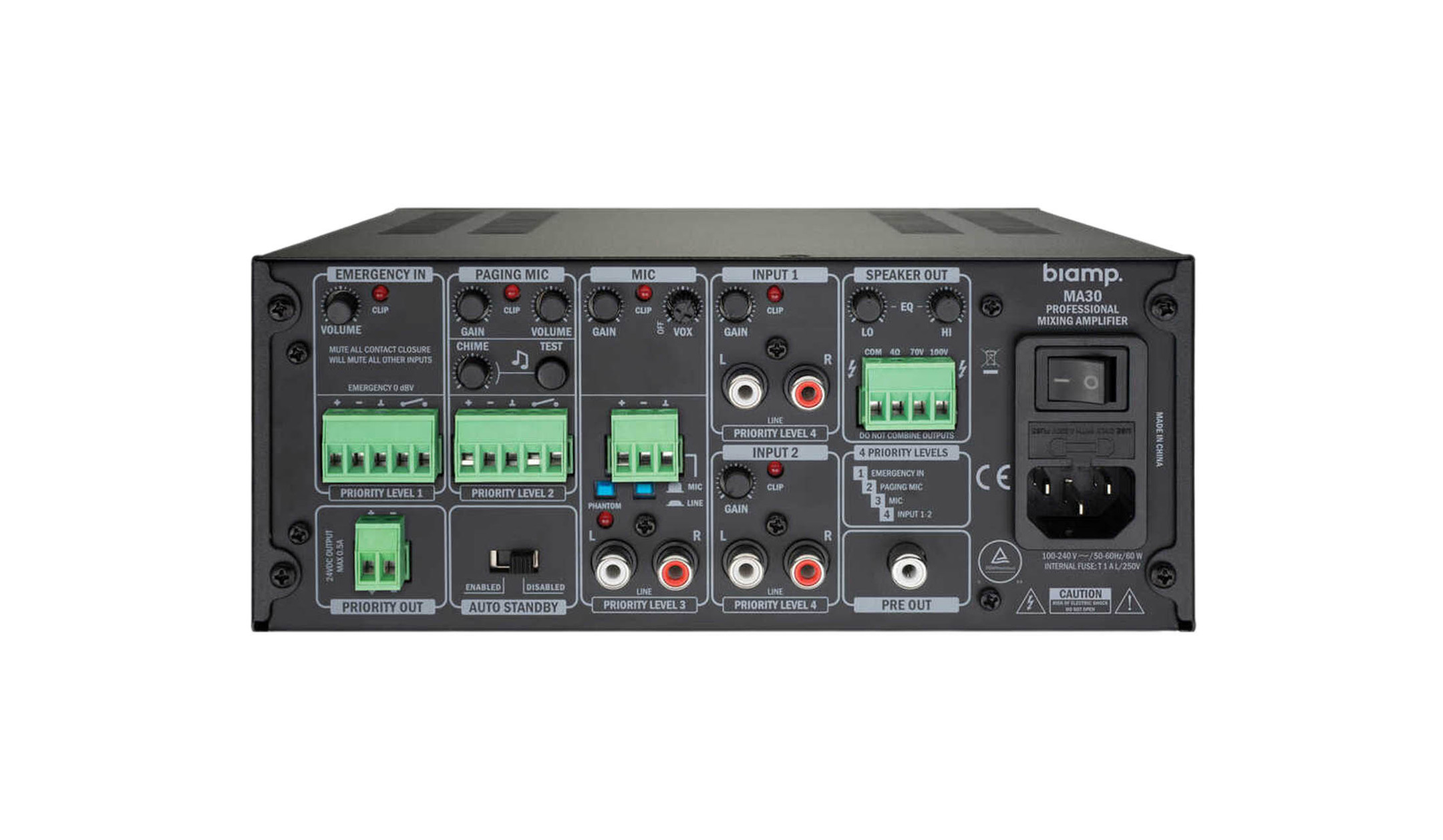 Biamp-MA30-Mixerversterker-70-100-V-30-W