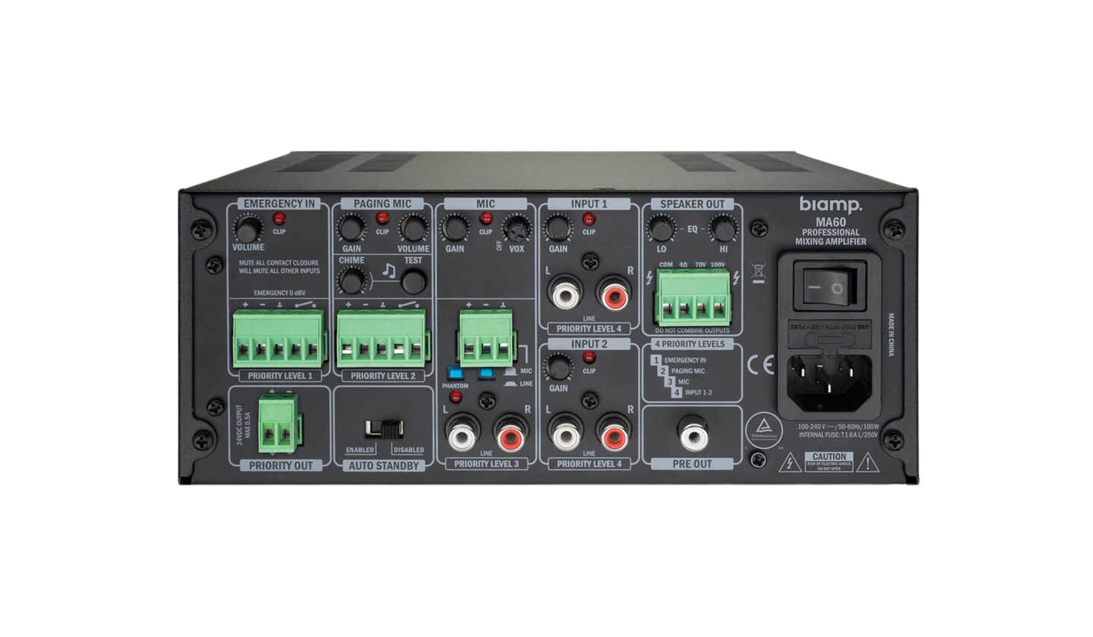 Biamp-MA60-Mixerversterker-70-100-V-60-W