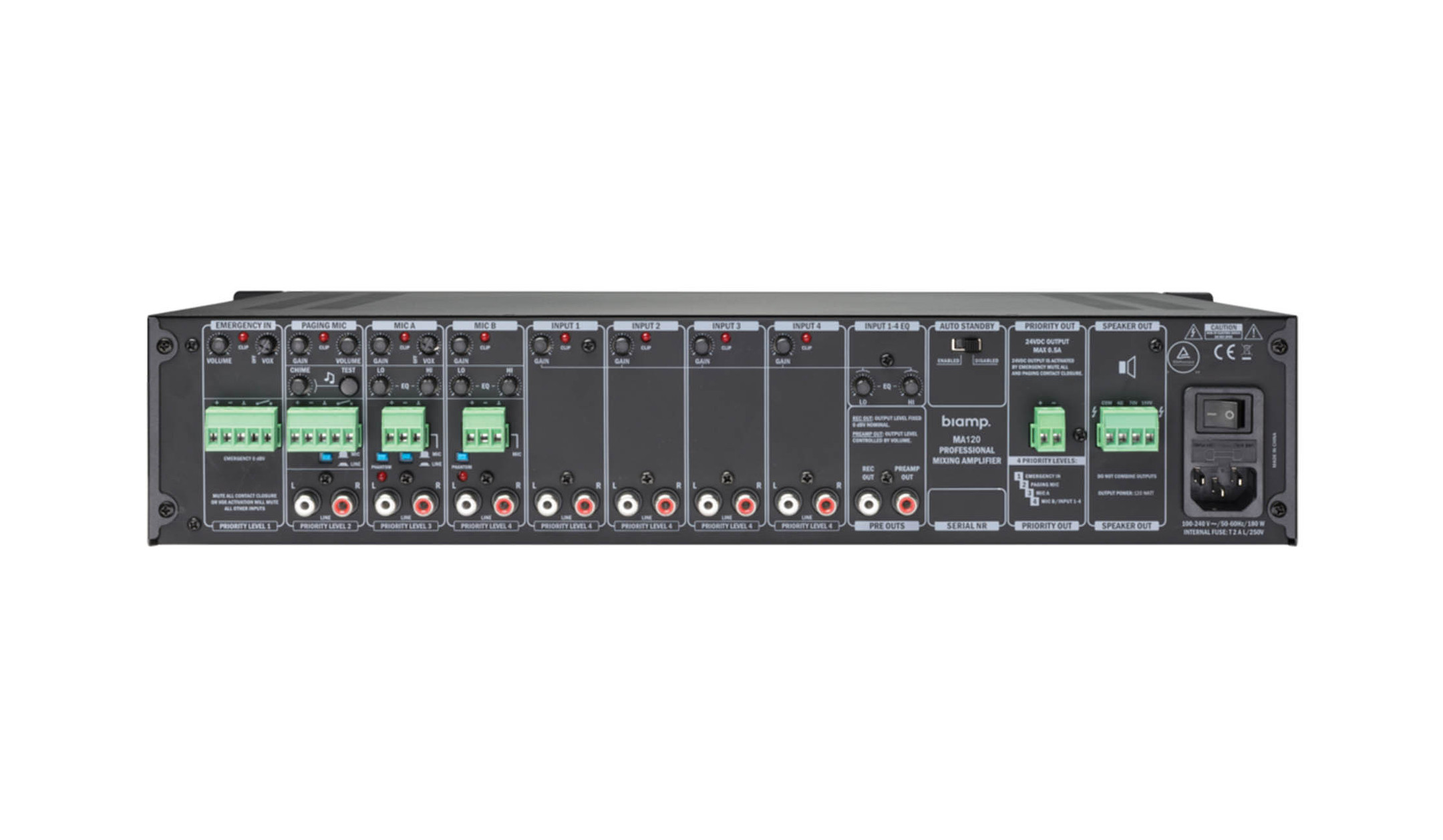 Biamp-MA120-Mixerversterker-70-100-V-120-W