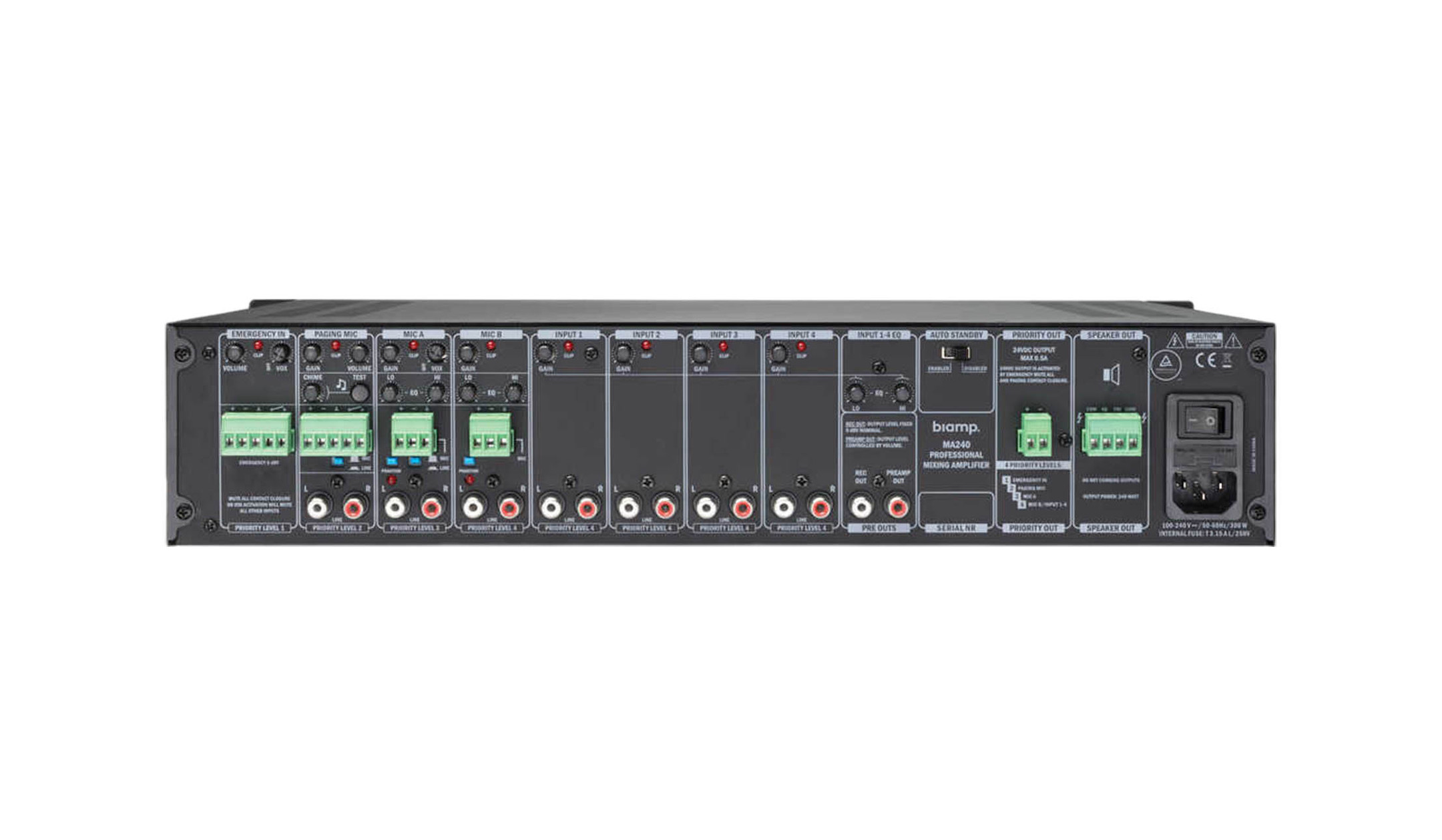Biamp-MA240-Mixerversterker-70-100-V-240-W
