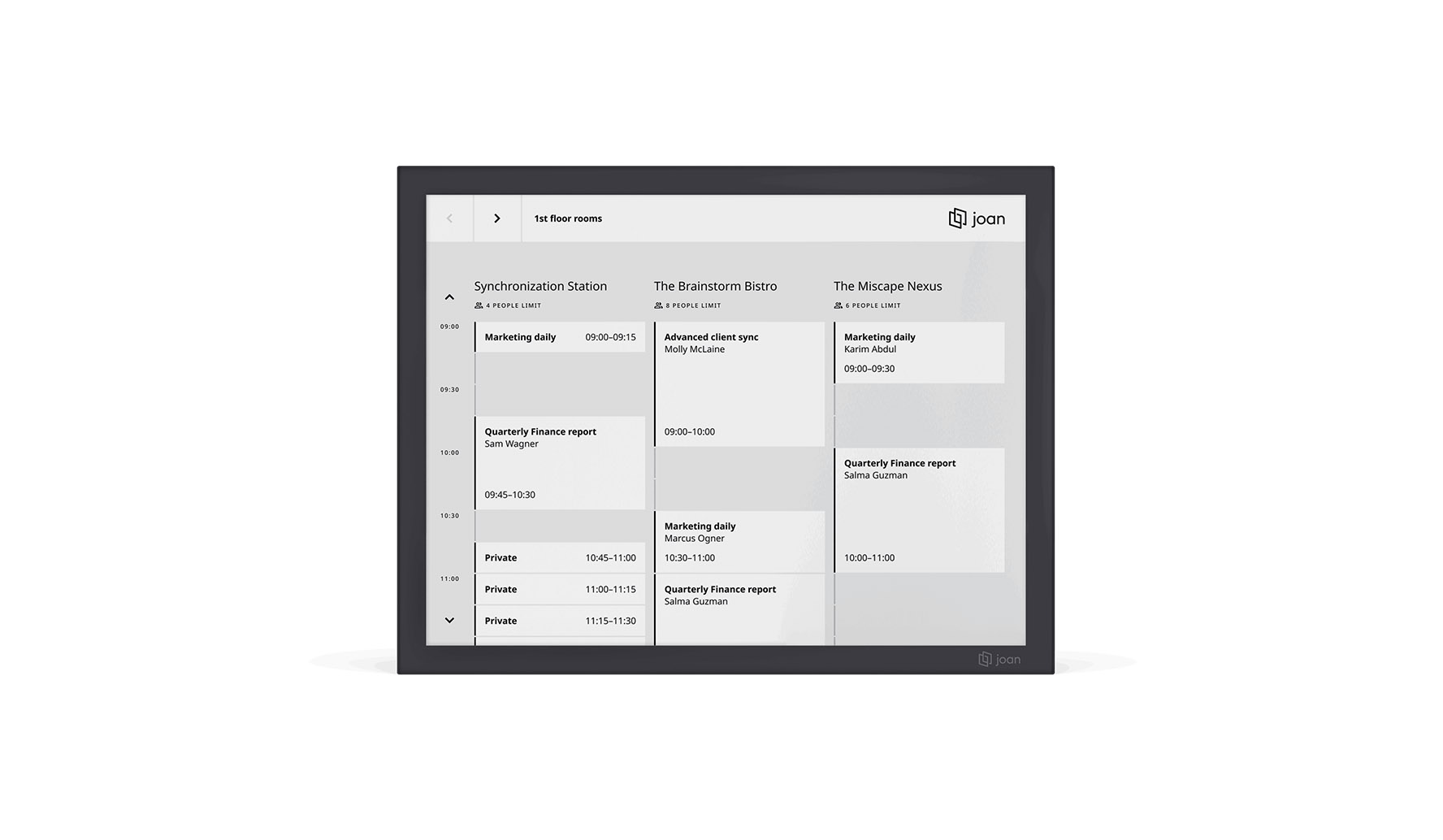 Joan-13-Pro-E-Paper-Raumbuchungssystem-in-schwarz