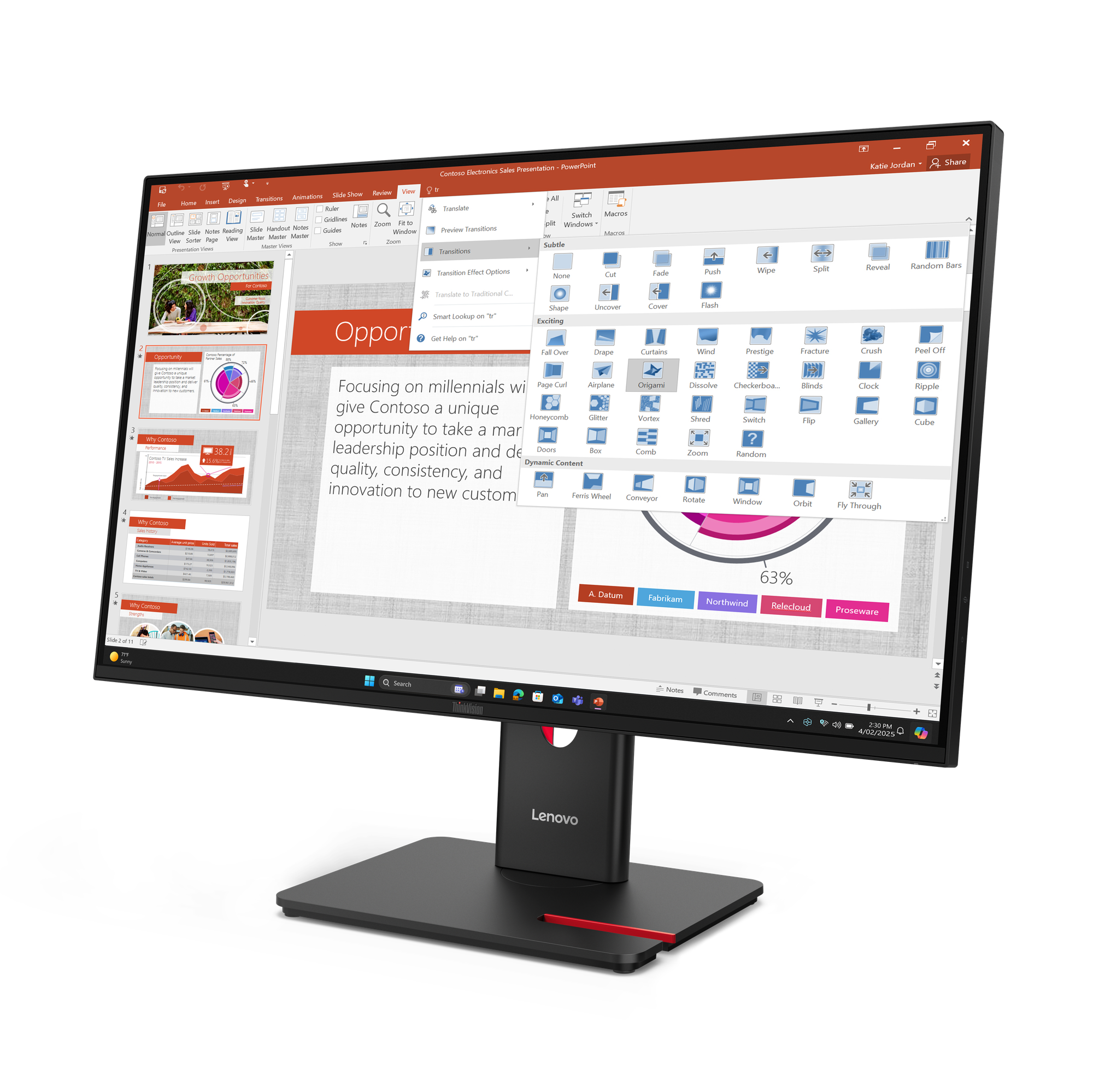 Lenovo-ThinkVision-T27-40-27-inch-Full-HD-IPS-monitor-met-USB-hub-voor-ergonomische-werkplekken