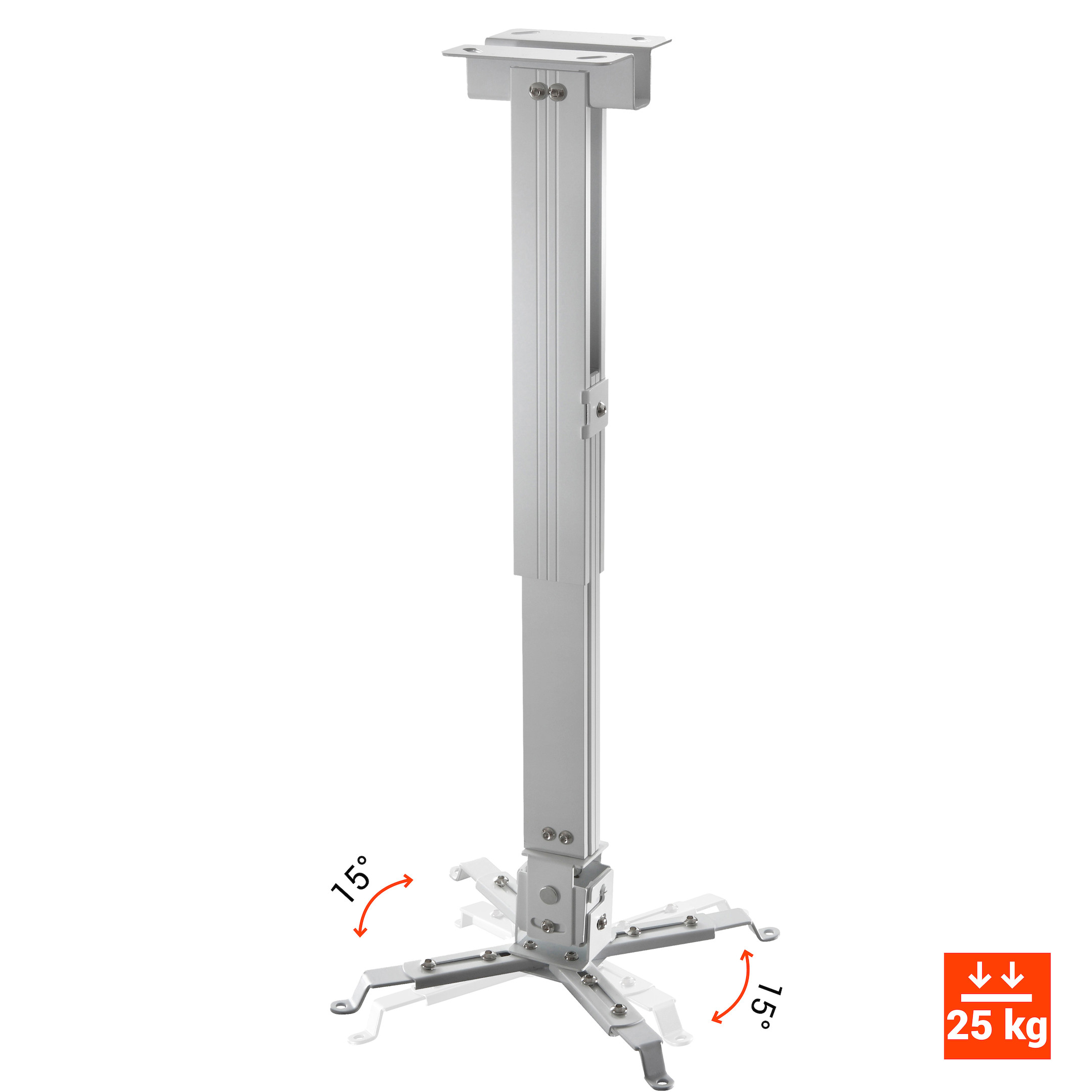 Supporto Da Soffitto Celexon MultiCel 4060 Pro Bianco – Distanza 40-60 Cm, Carico 15 Kg, Per Proiettori
