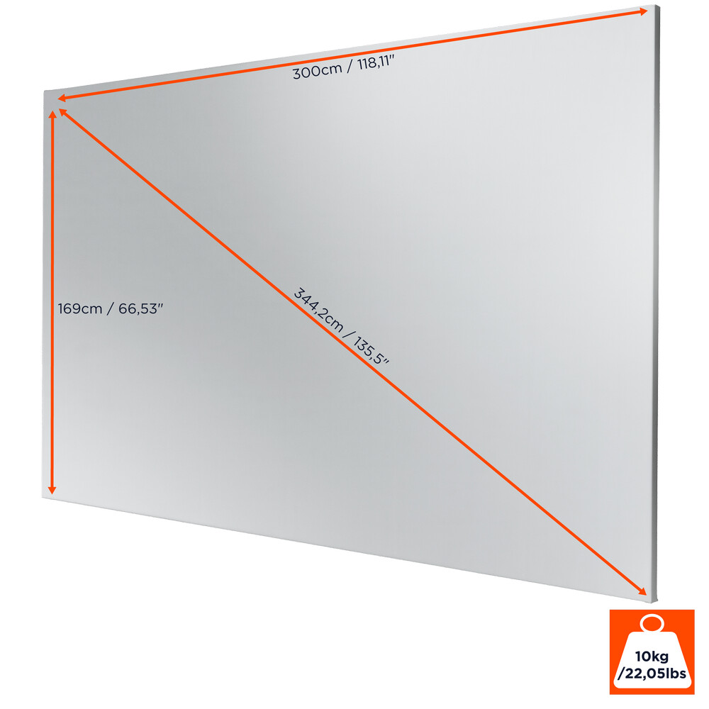 CELEXON Rahmenleinwand Expert PureWhite 300 x 169 cm