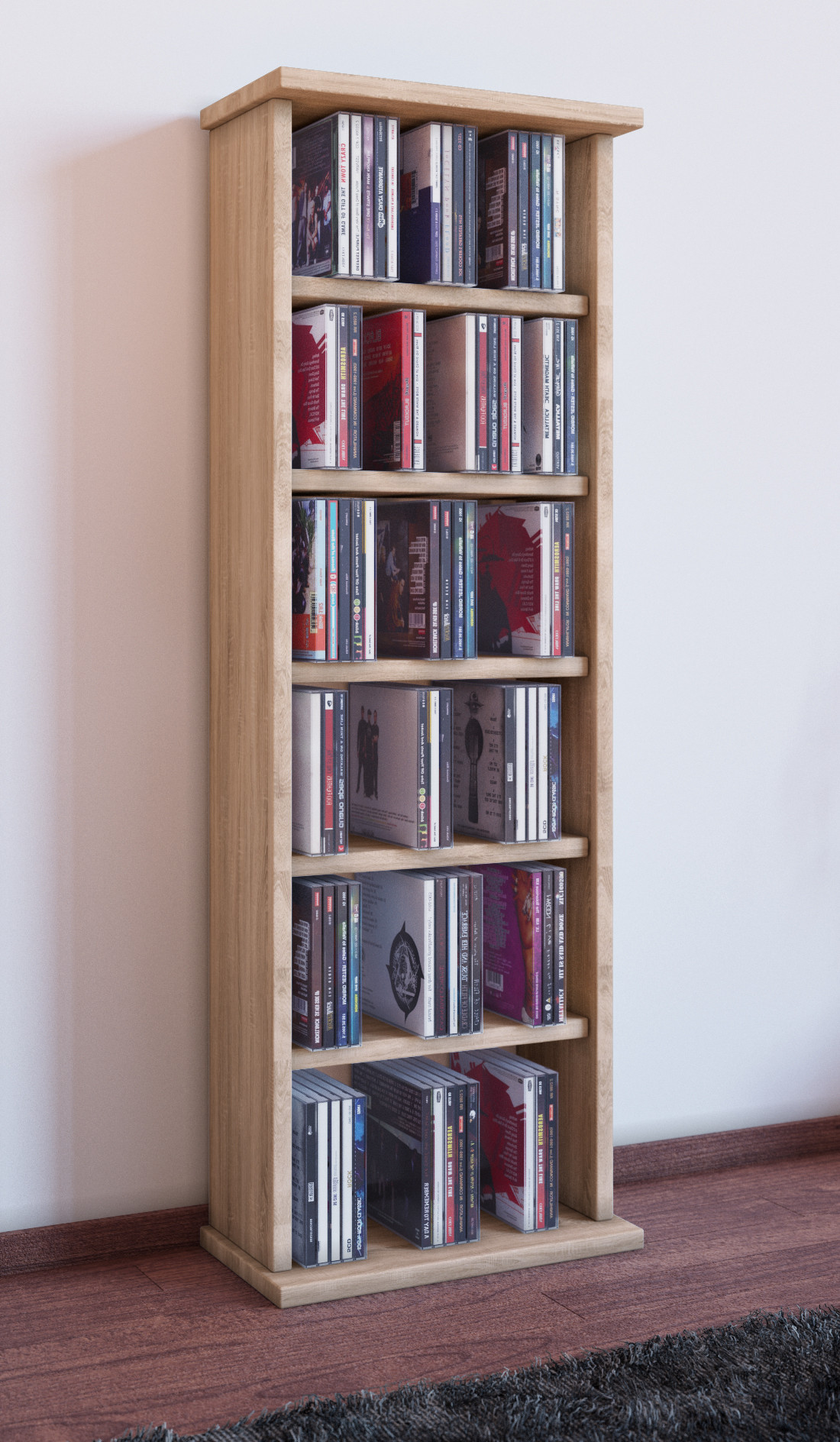 VCM-CD-DVD-Mobel-Vostan-Schrank-Regal-ohne-Glastur-in-7-Farben-Farbe-sonoma-eiche-sagerau