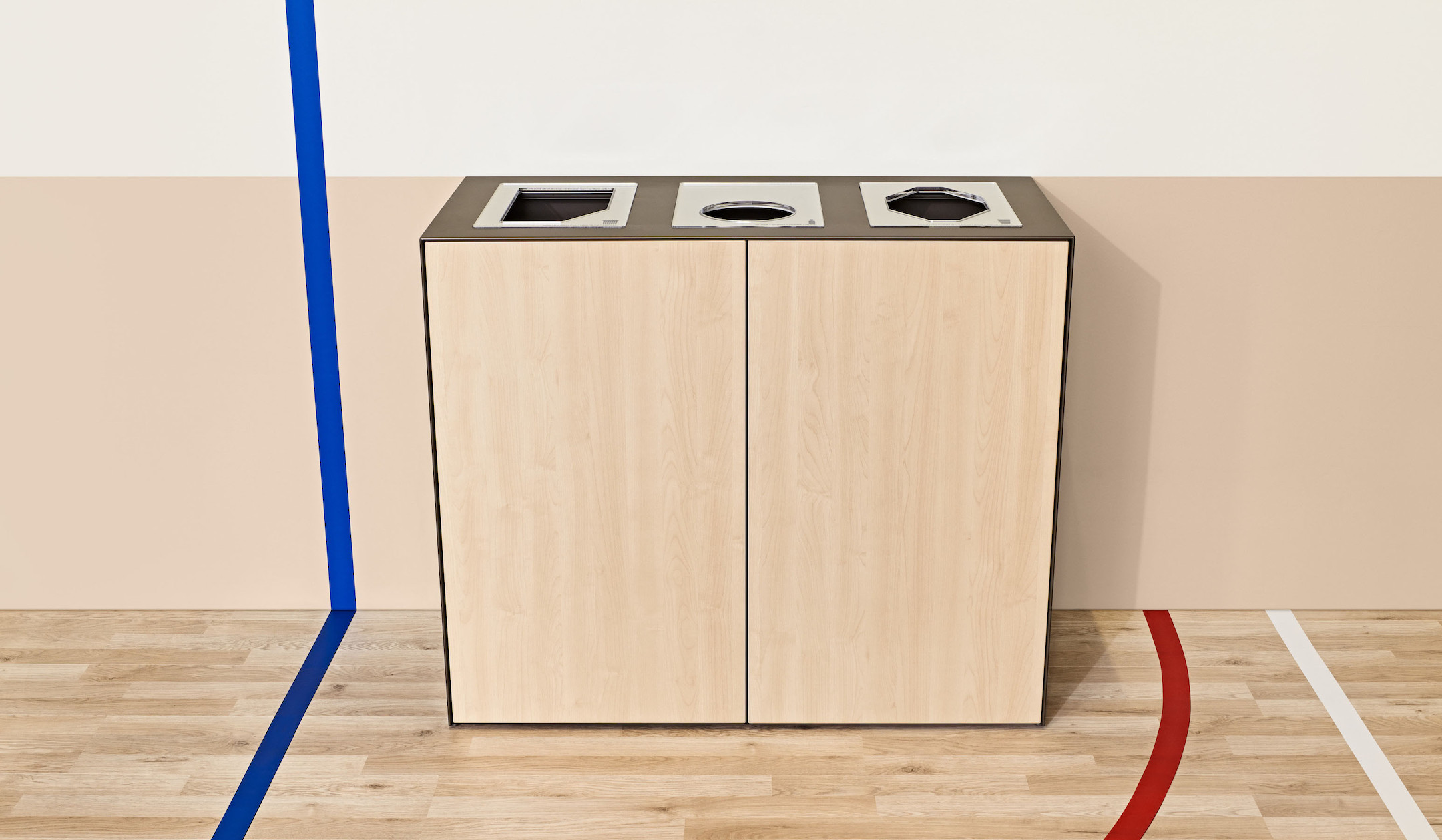 Steelcase-Volum-Art-Recycling-Station-3-fach-Mulltrennung-im-Design-Look-mit-Push-to-Open