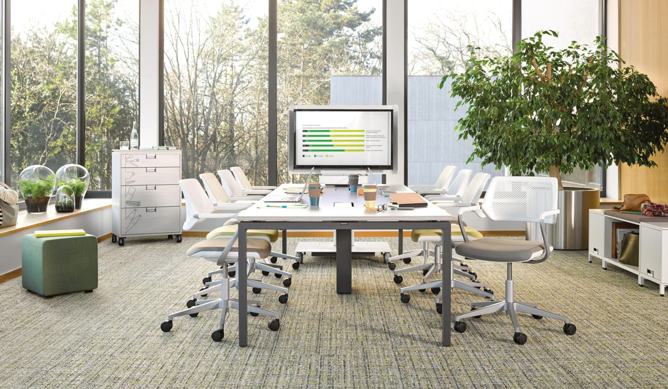 Steelcase FrameFour rechteckiger Konferenztisch für formelle Meetings und große Gruppen Steelcase-FrameFour-rechteckiger-Konferenztisch-fur-formelle-Meetings-und-grosse-Gruppen