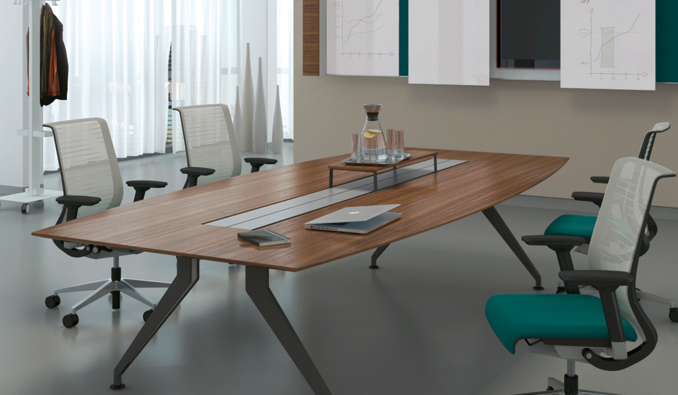 Steelcase 4.8 four point eight Konferenztisch in Zylinderform für große Meetings mit Kabelkanal Steelcase-4-8-four-point-eight-Konferenztisch-in-Zylinderform-fur-grosse-Meetings-mit-Kabelkanal