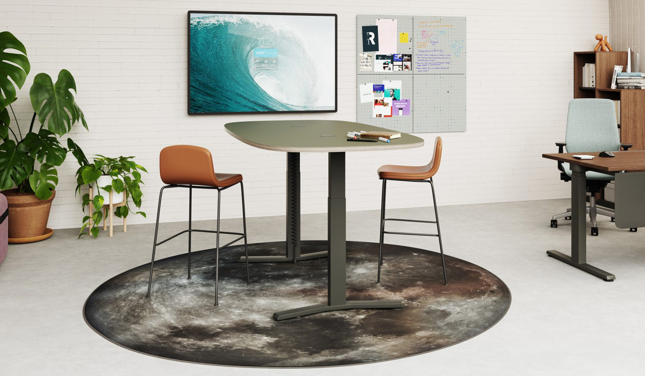 Steelcase Migration SE höhenverstellbarer Besprechungstisch mit Power Island Steelcase-Migration-SE-hohenverstellbarer-Besprechungstisch-mit-Power-Island