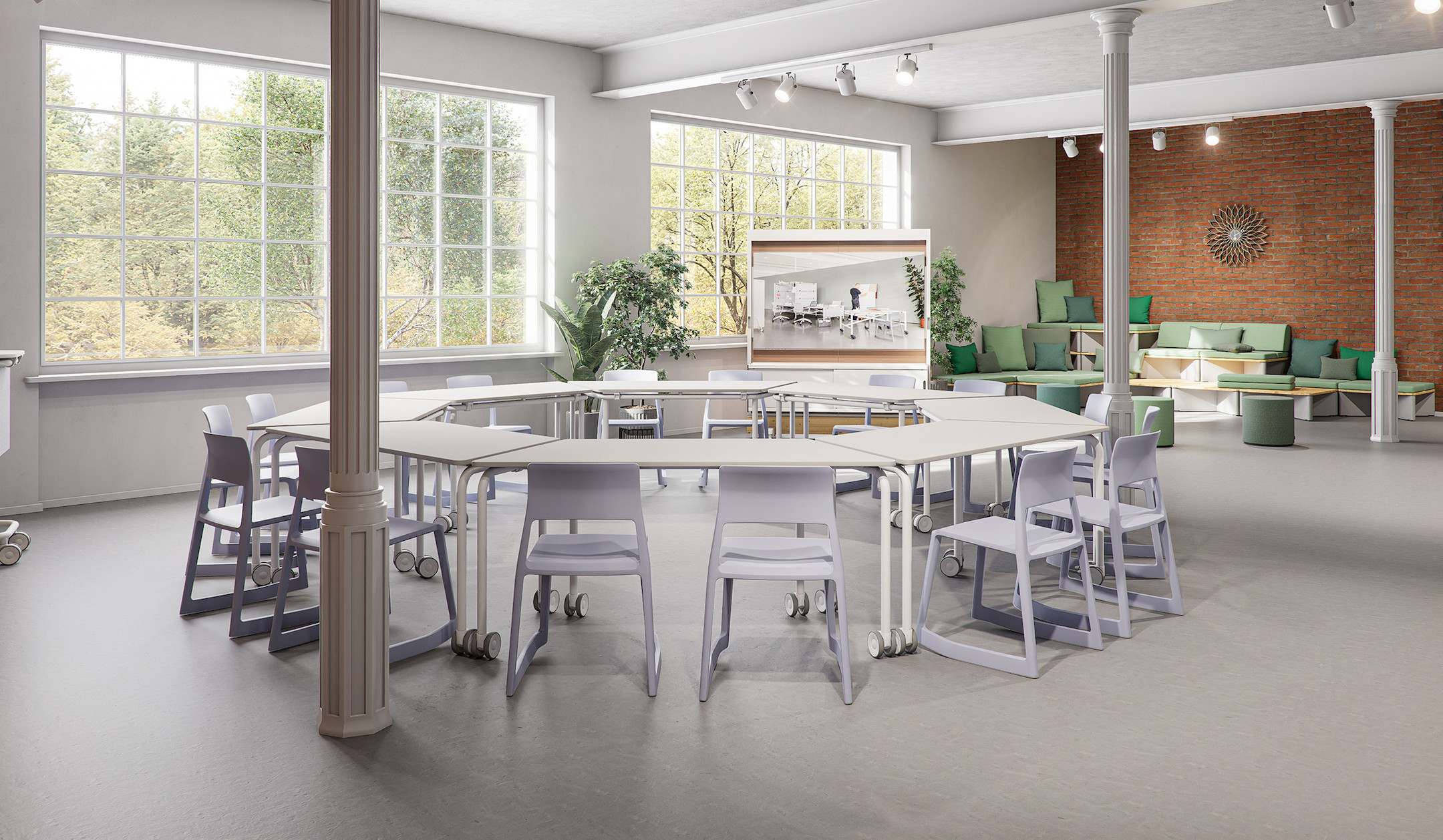 Vitra Scout Summit flexibler Konferenz- und Schreibtisch für variierende Besprechungsanforderungen Vitra-Scout-Summit