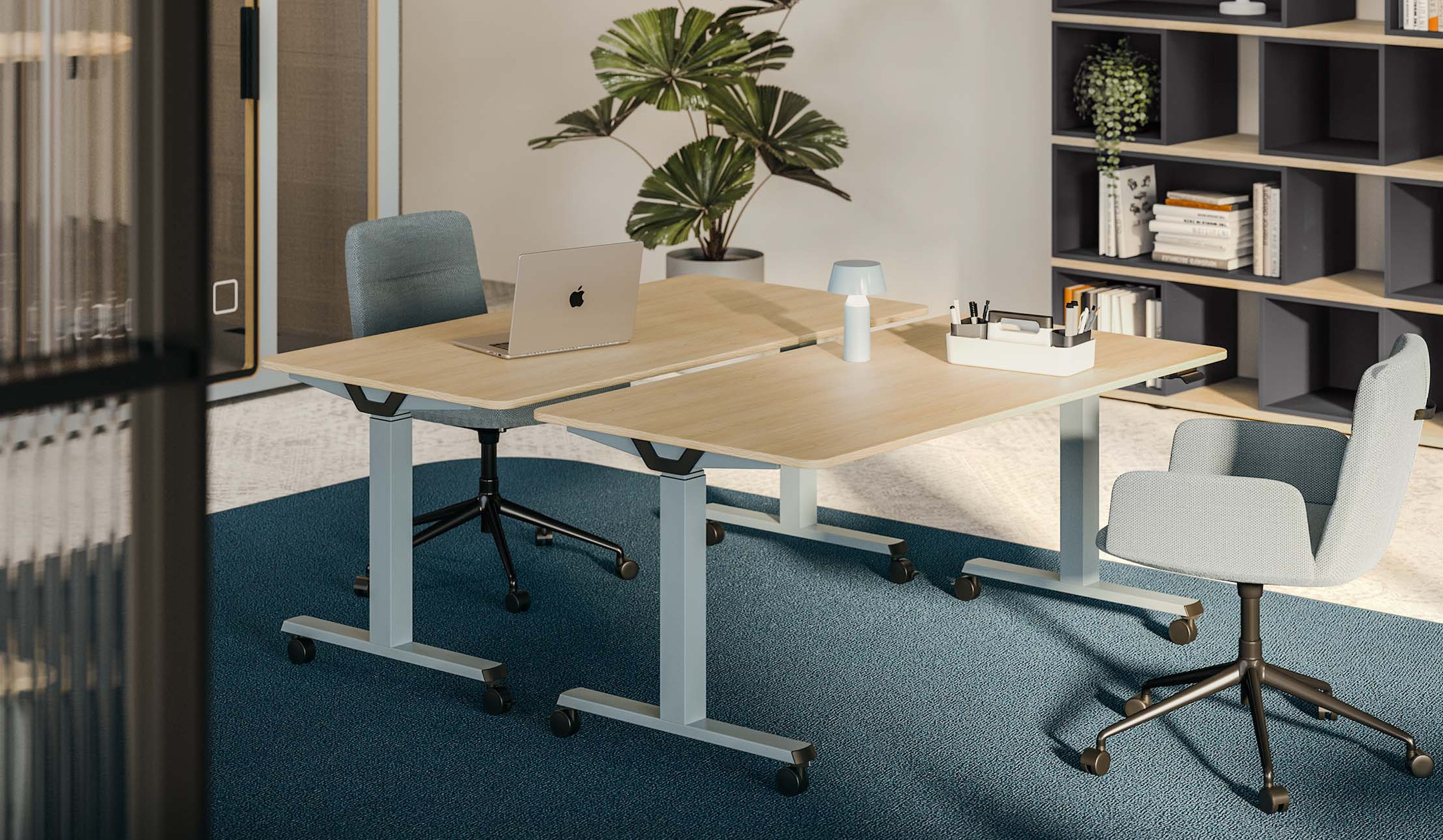 ASSMANN-Cantaris-elektrisch-hohenverstellbarer-Schreibtisch-optional-auf-Rollen-fur-agile-Arbeitswelten