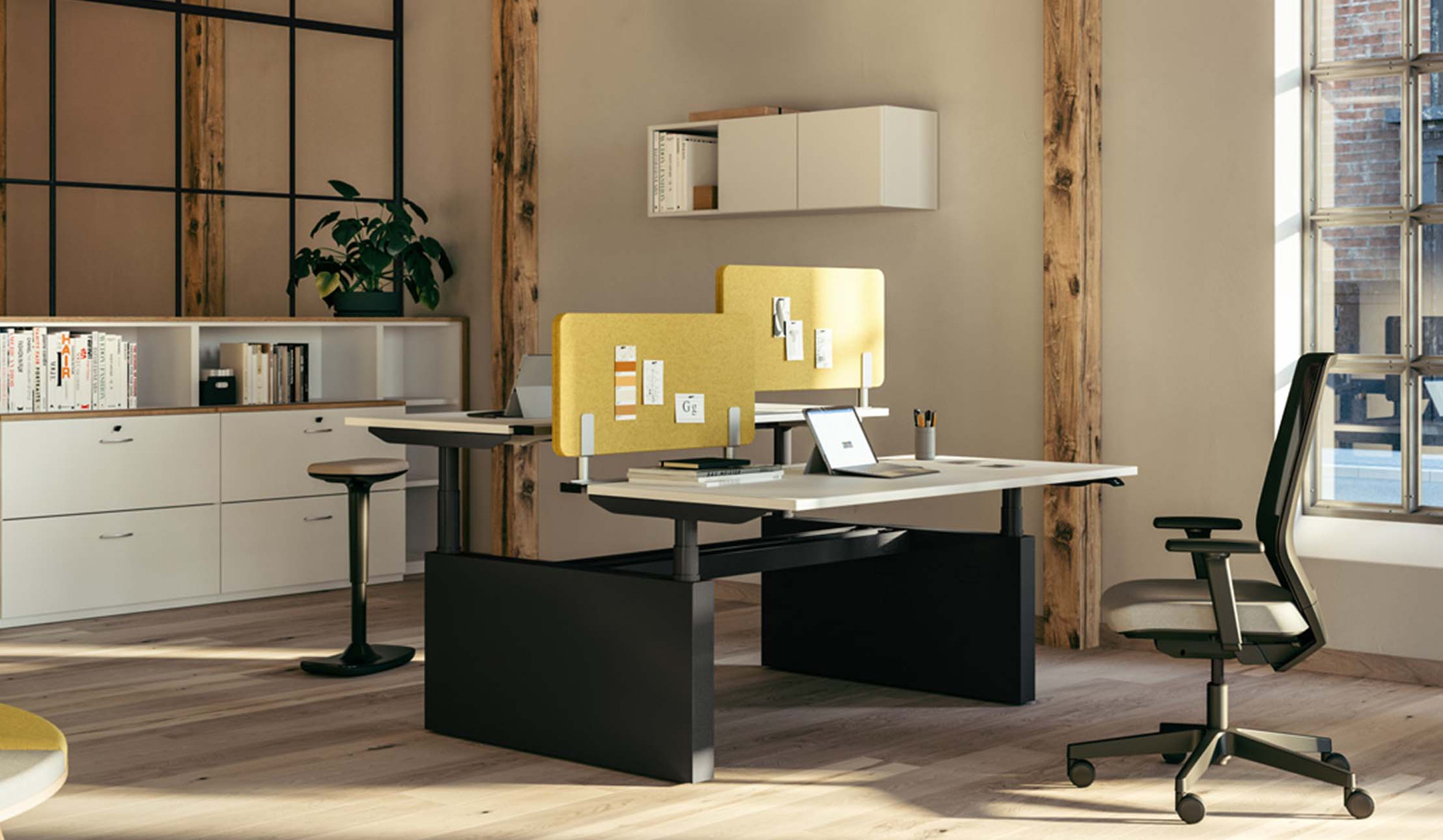 ASSMANN-Tensos-Compact-elektrisch-hohenverstellbarer-Doppelarbeitsplatz-fur-ergonomische-Teamarbeit