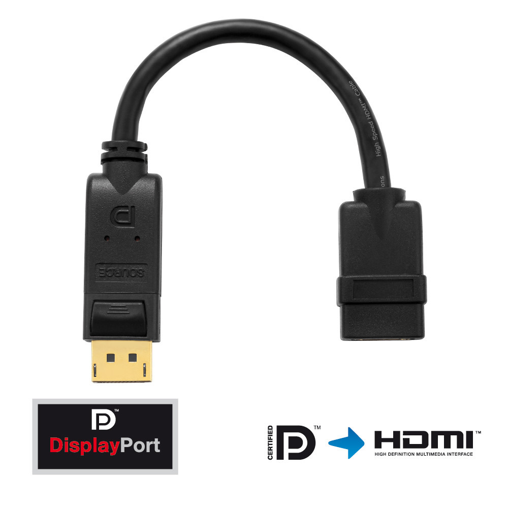 PureInstall PI155 DisplayPort Stecker/HDMI Buchse Adapter 0,1 m Portsaver FullHD