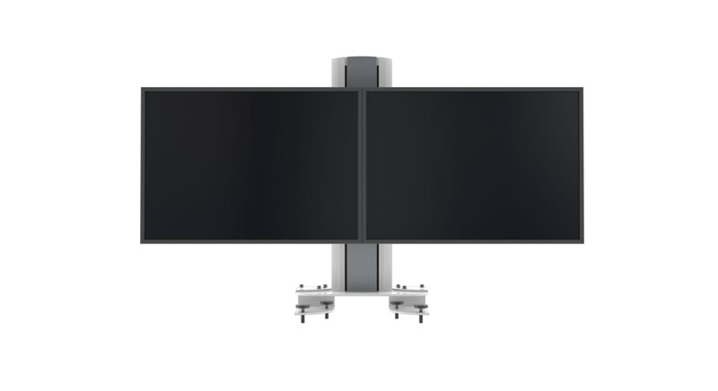 SMS-Flatscreenstandfuss-Multi-Control-2xQuad-Boom-weiss