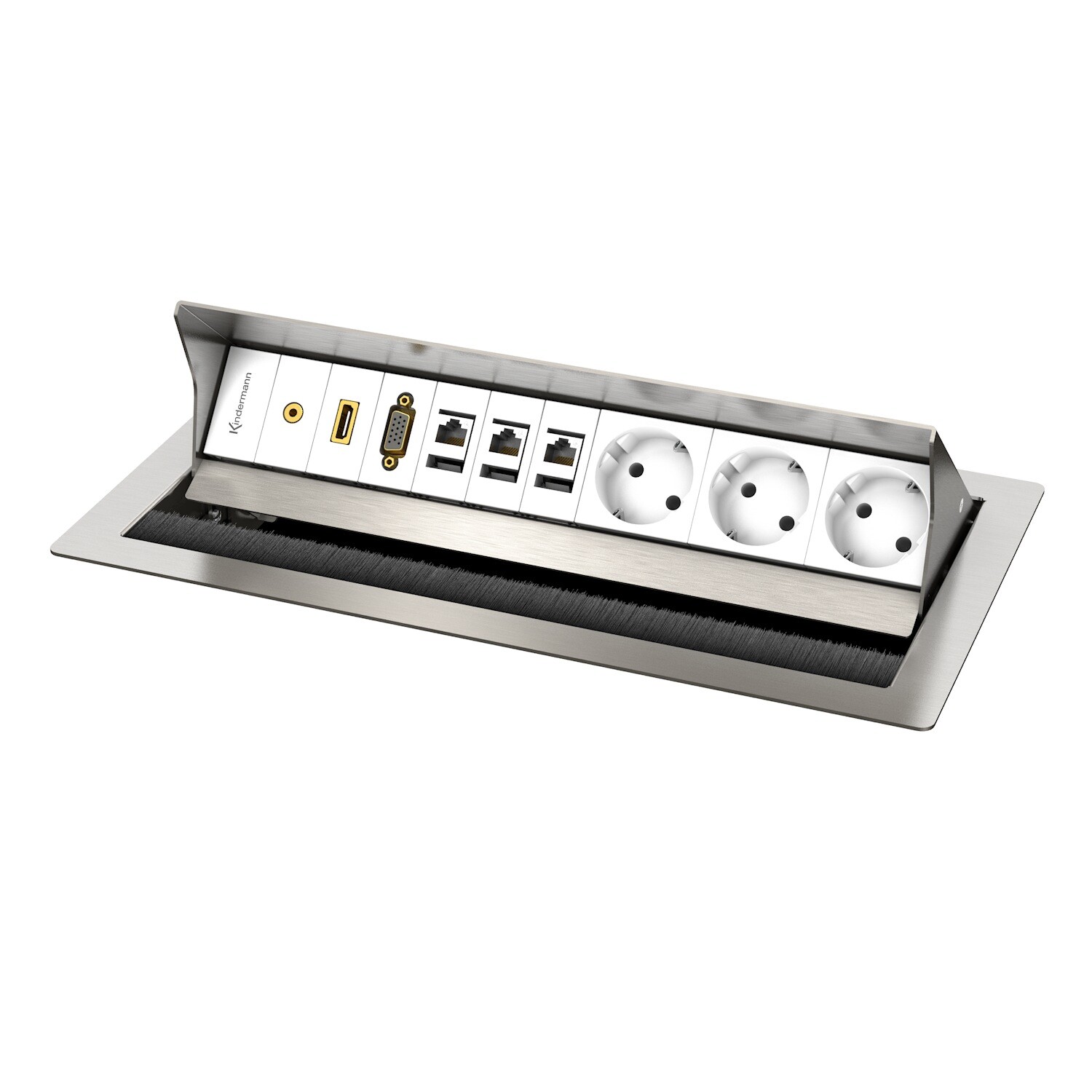 Kindermann-CablePort-standard2-6-fach-Edelstahl