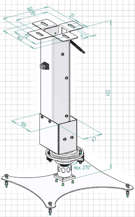 PeTa-Deckenhalterung-ROTO-Saulenlange-48-cm