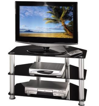 Hama-LCD-Plasma-TV-Rack-1000-mm-drei-Ablagen-Alu-Schwarz