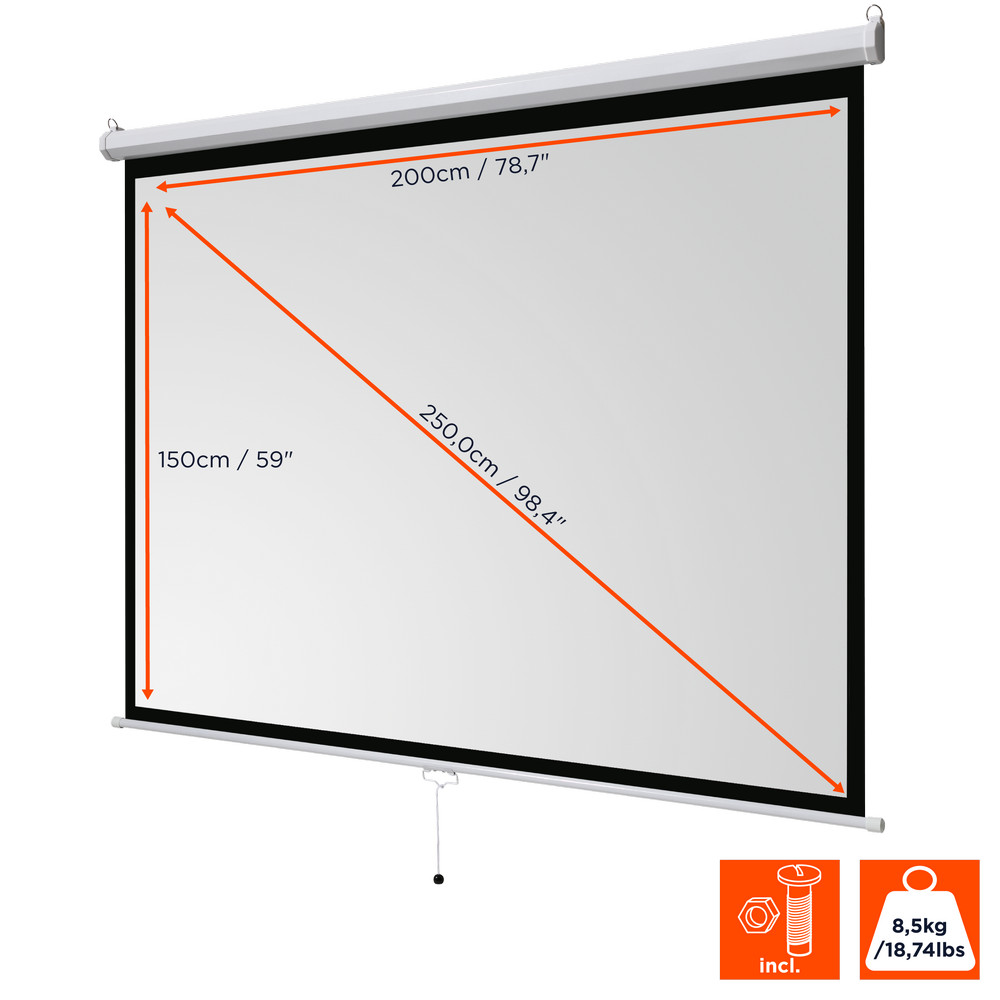 celexon-basic-projectiescherm-100-200x150-cm-4-3-uittrekbaar-Full-HD-4K-projectiescherm-voor-thuisbioscoop-of-kantoorpresentaties-projectiescherm-geschikt-voor-plafondmontage-of-wandmontage